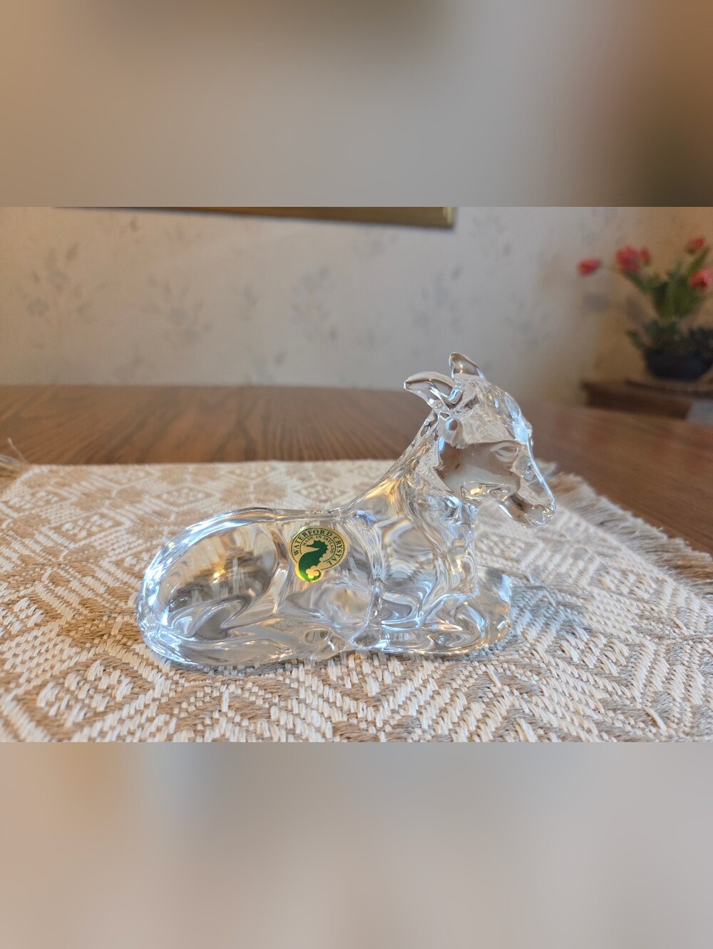 Waterford Crystal Signed Nativity Donkey Figurine